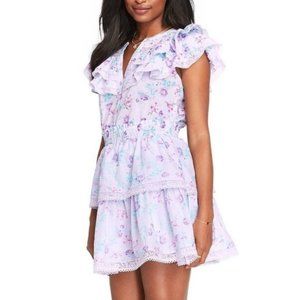 Loveshackfancy x target Lou ruffle purple floral dress M